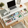 YHSKJCD 8 Pcs Clear Plastic Drawer Organiser Trays Desk Versatile