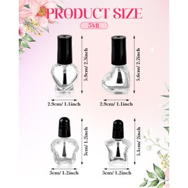 EORTA 12 Pieces Empty Nail Polish Bottles 5ML/0.17oz with Brushes Applicator, Empty Gel Polish Bottle Refillable Glass Container Mini Fingernail Bottles for Cuticle Oil Nail Art Sample Varnish