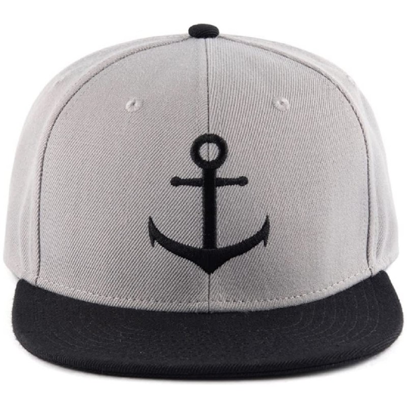 Bexxwell Snapback Cap Grey/Black with Anchor (Optimal Fit, Cap, Black,