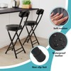 GLCS GLAUCUS Folding Stool,Cushioned Padded Folding Bar Stool,18inch Black Height