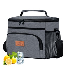 Adtefon Cooler Bag Insulated Large Soft Lunch Bag for Men Women Waterproof Leakproof Portable Lunch Box for Work Office Beach Picnic, 14L, Grey