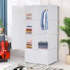 4-Tier Closet Storage Cabinet - White, 8-Cube, Hanging Rod &