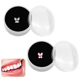 ORUZA Tooth Crystal, 8 Pieces Tartar Tooth Decorations, Teeth Gemstone Beauty Dental Diamond, Tooth Crystal Ornaments Crystal Decor for DIY Nail and Teeth Decoration, 4 Pieces/Box