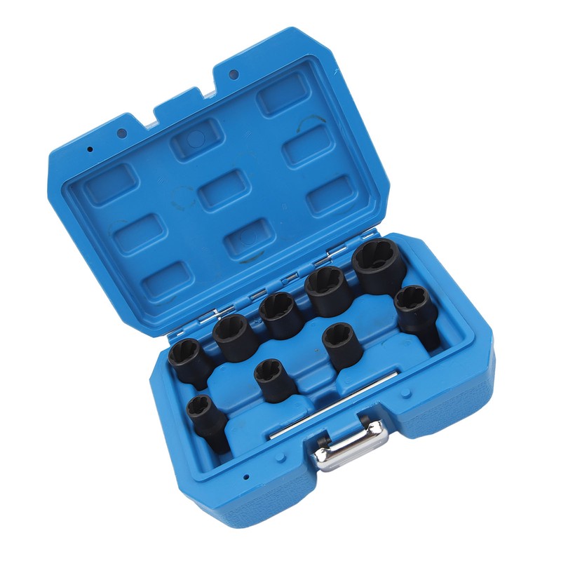 10PCS Twist Impact Socket with 8mm Straight Rod 3/8in Drive