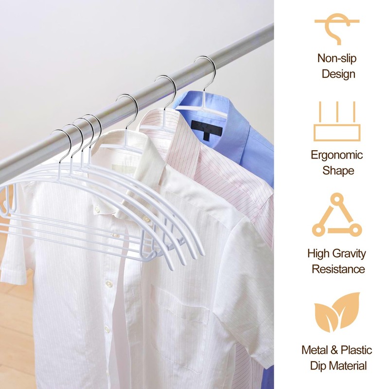 Enjamyo 18 Pack Clothes Hangers, PVC Coating Sweater Hangers, 16.5