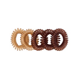 Oz Essentials Spiral Hair Ties 5 Pack - Browns