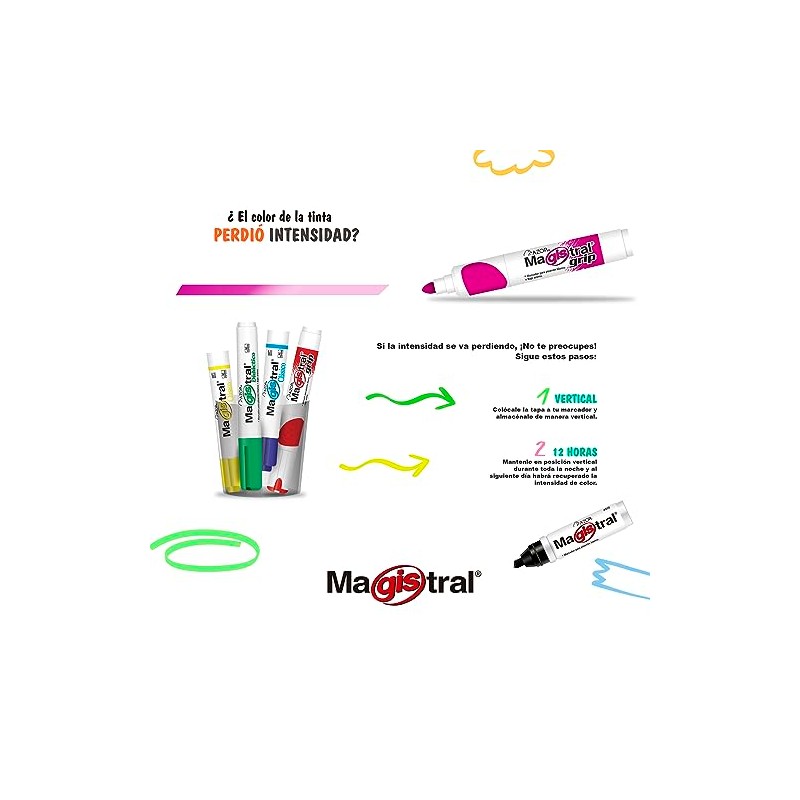 Kit Marcadores Para Pizarrón Blanco Magistral Didáctico 4 Piezas +