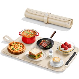 Warming Mat for Food - Electric Warming Tray, Full Surface Rapid Heating Food Warmer Mat with 6 Temperature Settings, Silicone Heating Pad for Party Buffet, Great Gift for Women (Black, XL)