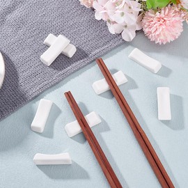 PLIGREAT 12 Pcs Chinese Porcelain Chopstick Holder Pillow Shaped Chopsticks Rack for Sushi Chinese Restaurant Hotel Creative Spoon Fork Stand Kitchen Table Decoration