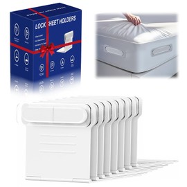 POCKBANG 8Pcs Bed Sheet Holder – No Slip No Clip Design Keep Tight Fitted Space-Saving Foldable Sheet Straps – Bed Sheet Holders for Corners Gentle on Delicate Fabrics for Fits Any Size Mattress
