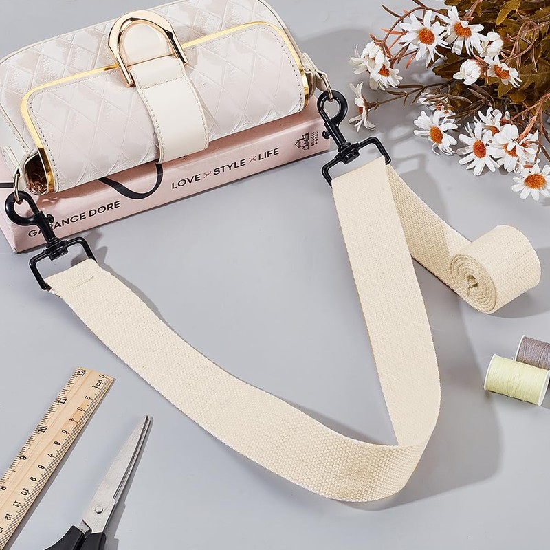 AHANDMAKER 11 Yards Heavy Polycotton Webbing White Webbing Straps 1.5