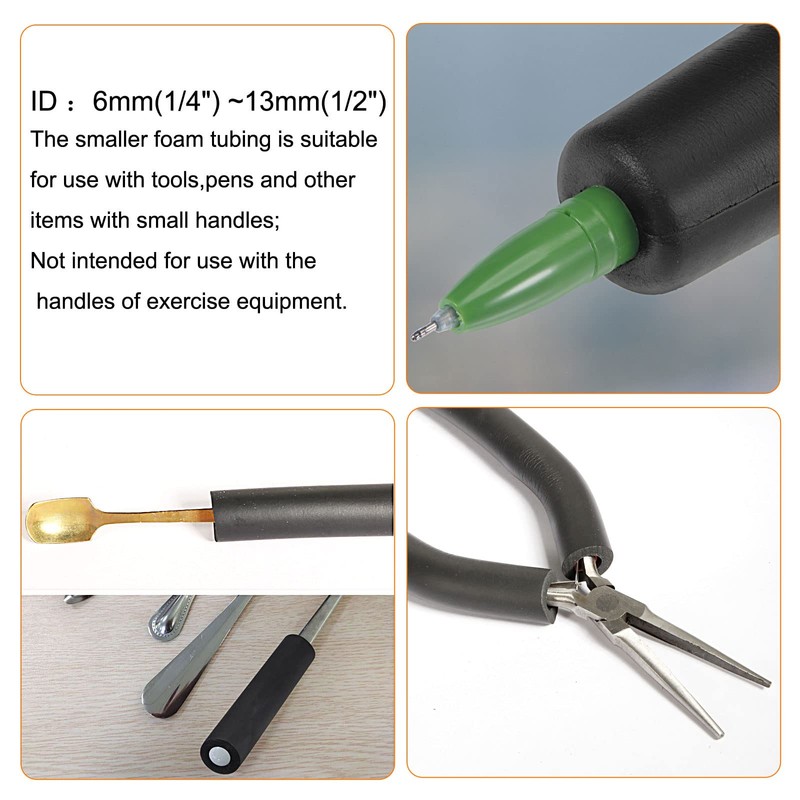 sourcing map Foam Tubing for Handle Grip Support, Pipe Insulation,