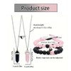 FDEETY 4 Pieces Jewellery Set Couple Bracelet Necklace Women Men