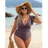 Blooming Jelly One Piece Swimsuit Women Plus Size Tummy Control