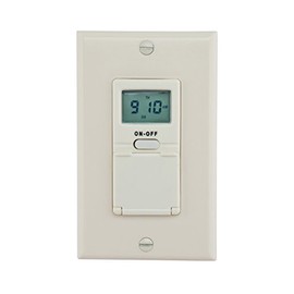 Reliance Controls Corporation WE7000A Digital 7-Day In-Wall Timer with Back Up Battery, Light Almond