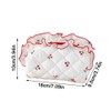 Quilted Travel Cosmetic Bag Organizer Stylish Cherry Print Makeup Pouch