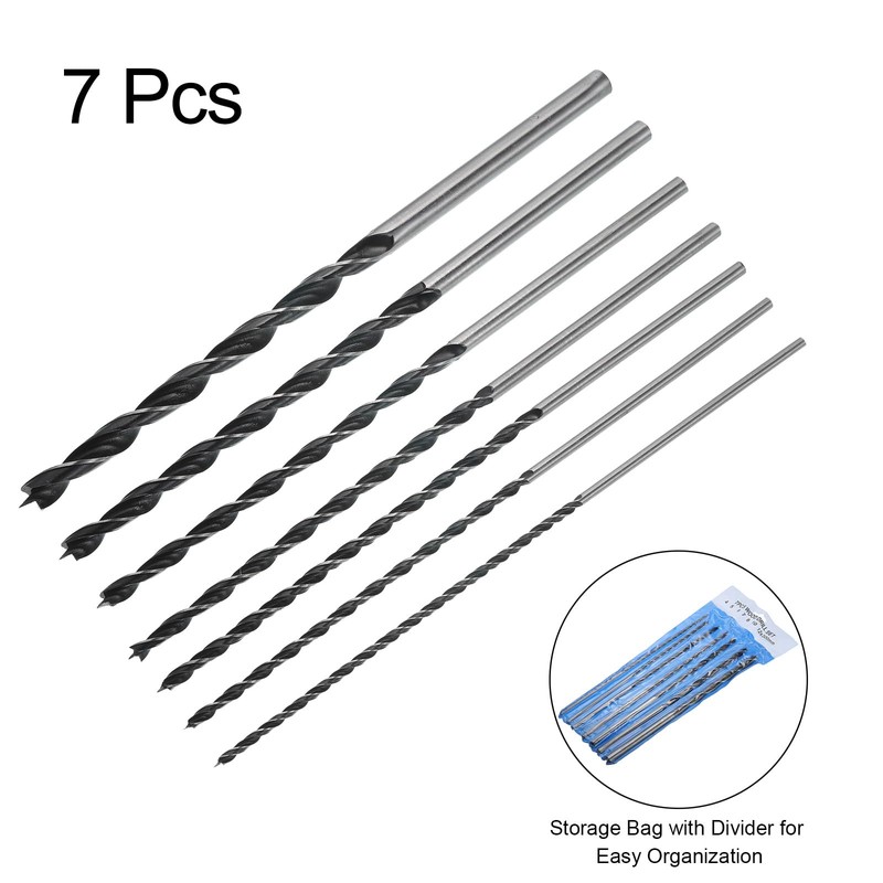 sourcing map 7pcs Brad Point Drill Bits 4-12mm Dia Straight