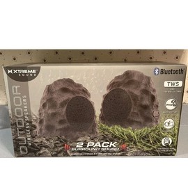 TWS Wireless Bluetooth Stereo Rock Speaker 2 Pack Outdoor IPX5 Waterproof Recharge