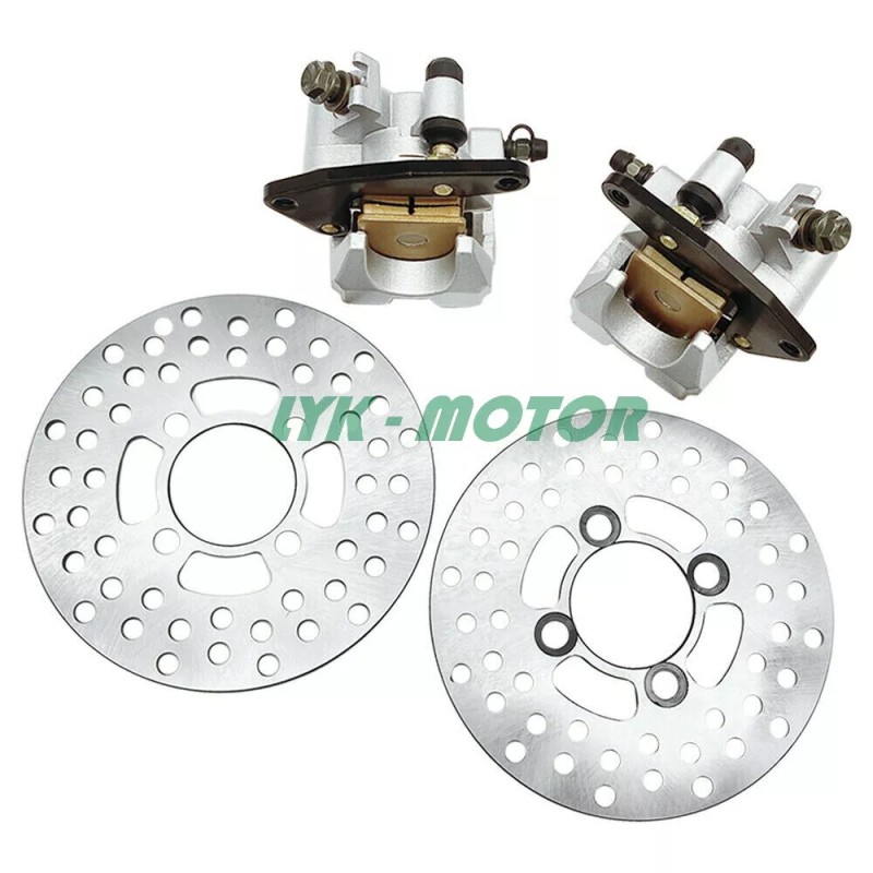 LYK Front Brake Calipers Pads & Brake Rotors for Yamaha