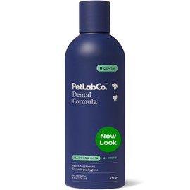 PetLab Co. Fórmula dental para gatos y perros, mantiene el aliento del perro fresco y los dientes limpios, apoya la salud de las encías. Aditivo acuático para el cuidado dental se dirige al sarro. El