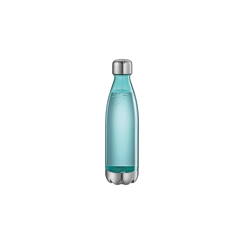 cilio Elegant Green Transparent Drinking Bottle, 700 ml, Tritan/Stainless Steel