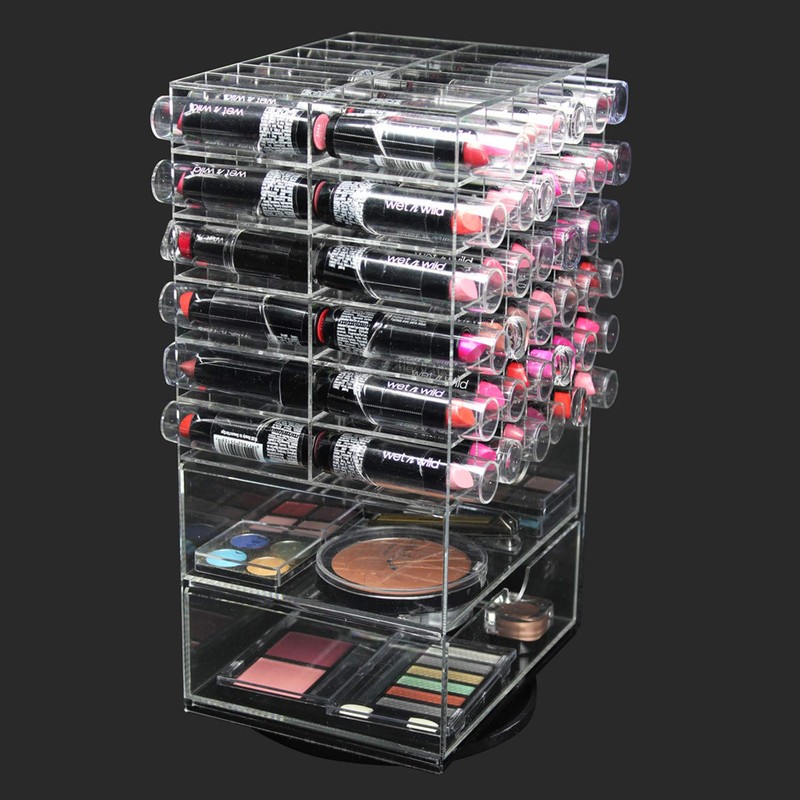 MOOCA Acrylic Rotating Makeup Organizer Desktop Cosmetics Storage Tower Makeup