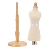 Female Mannequin Torso Dress Shape with Height-Adjustable Stand, Wooden Base,