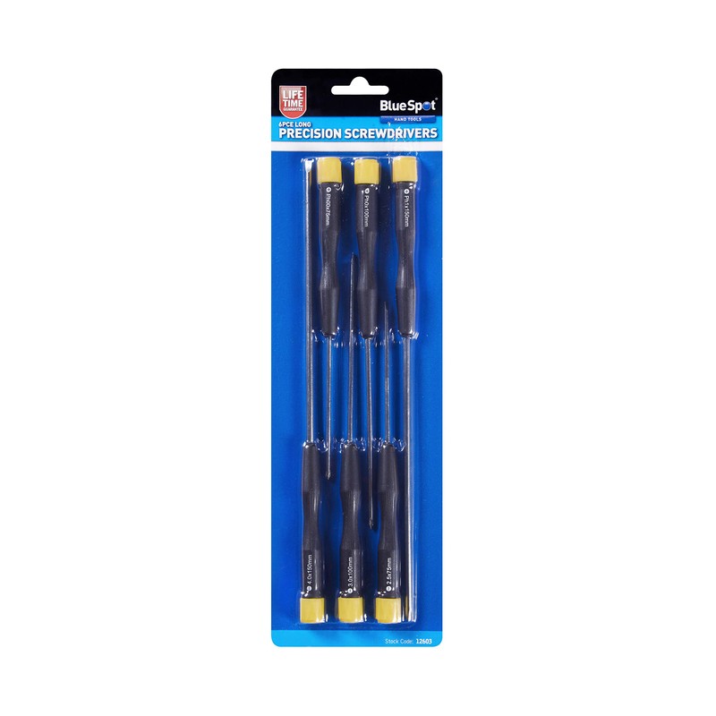 Blue Spot Tools 12603 Long Precision Screwdriver Set (6-Piece)