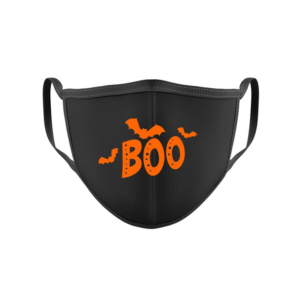 Boo with Bats Reusable Washable Face Mask (Black)