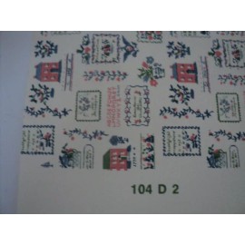 MINI Graphics DOLLHOUSE WALLPAPER- MINI SAMPLER- BLUE- 104D2