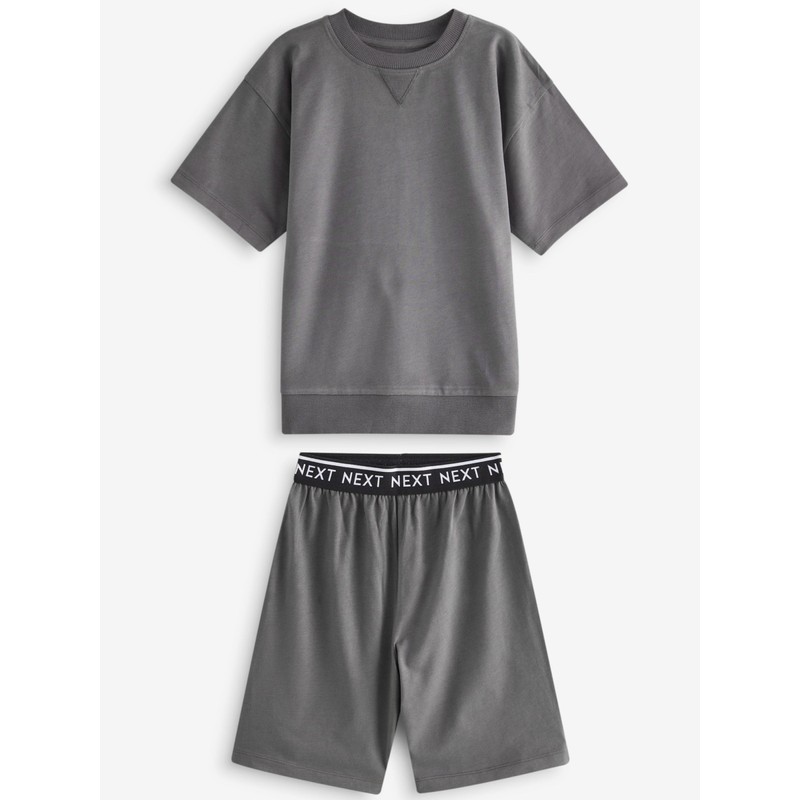 NEXT 3 Pack 100% Cotton Short Pyjamas, Sage Green