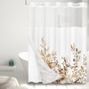 Tititex No Hooks Snap in Liner Tan Eucalyptus Leaves Shower