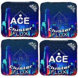 CornholeAce Cluster Flux | New York City (Set of 4 Bags) | ACE Pro Stamped | Cluster Pad Technology | Dual Sided Slick Stick All Weather | Professional Cornhole Bags