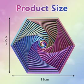 Ainiv Fractal Fidget Hexagon Toy, 3D Printing Hexagon Spiral Fidget Toys, Stress Relief Hexagon Geometric Sensory Toy for Autism Anxiety, Pocket Size Desk Toys for Kids Adults, 11cm