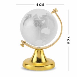 Home Genie Crystal Globe | Premium Quality Crystal Sphere | Decorative Paperweight & Desk Accessory | Elegant Home Decor | Size - 4 cm