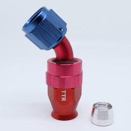 AN-6 6AN AN6 45 Degree PTFE Type Reusable Swivel Fitting Hose End for AN6 PTFE Fuel Hose