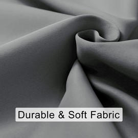 JIUZHEN Blackout Curtains for Bedroom - 60 Inch Extra Wide Thermal Insulated Room Darkening Privacy Soundproof Curtains for Living Room, Set of 2 Panels with Tiebacks, 60 x 84 inches, Light Grey