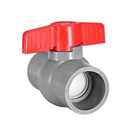 sourcing map 40mm PVC Ball Valve for Water Supply Pipe, Slip Connection, Grey