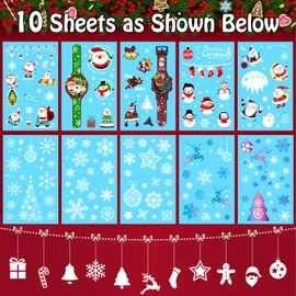 Partywind Luminous Christmas Temporary Tattoos, 150 Styles Glow Christmas Fake Tattoo Stickers with Snowflake Santa for Kids Stocking Stuffers, Christmas Party Supplies Favors (10 Sheets)