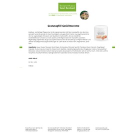 Sanct Bernhard Pomegranate Face Cream 100 ml