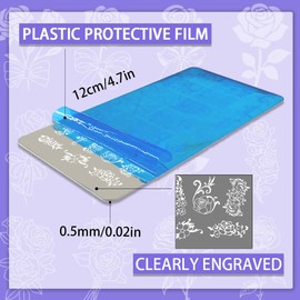 PH PandaHall Pack of 3 Flower Nail Stamping Plates Swirling Pattern Nails Art Stencils Plants Manicure Art Stencils Rose Floral Nails Art Design for Women Manicure Salon Decorations