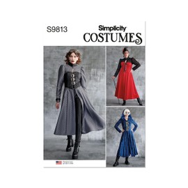 Simplicity Misses' and Women's Fantasy Costumes Pattern Kit, Design Code S9813, Sizes 10-12-14-16-18, Multicolor