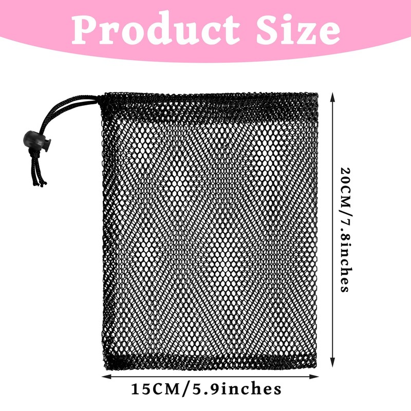 Classicseali 6PCS Small Mesh Bags, Small Net Bags Drawstring Closure,