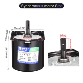 MECCANIXITY Permanent Magnet Synchronous Gear Motor 20RPM 110V 12W 50/60Hz CW/CCW Control AC Motor