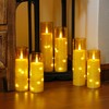 Yeelida Gold Flameless Candles with Remote and String Light, 2.2"x