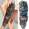 20 Sheets Extra Large Tiger Full Arm Temporary Tattoos For