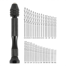 49 Pieces Precision Pin Vise Hobby Drill with Model Twist Hand, Hand Twist Drill DIY Drilling Tool Drill Bits Set