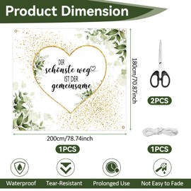 Heart Bed Sheet Wedding 200 x 180 cm, Heart for Cutting Wedding Gifts, Heart Cut-Out Wedding Registry Office Decoration with 2 Scissors + Rope, Wedding Sheet for Newlyweds