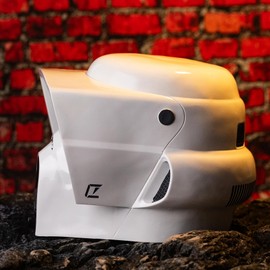 White Resin Helmet for Adults with Black Full Face Mask Cosplay Cotume Men Collectibles