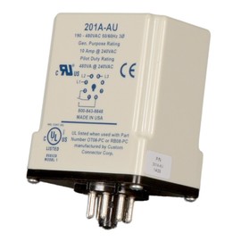 Symcom MotorSaver 3-Phase Voltage Monitor, Model 201A-AU, 190-480V, Variable Trip Point, Restart Delay, Trip Delay, and Voltage Unbalance, 8-Pin Octal BaseQ